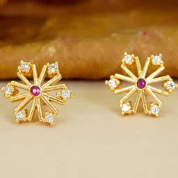 Anouk Gold-Plated Floral Studs Earrings-image-99