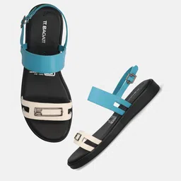 BAGATT Women Colourblocked Leather Open Toe Flats-image-72