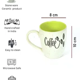 FABINALIV White & Blue Handcrafted Printed Ceramic Matte Mugs Set of Cups and Mugs image 5