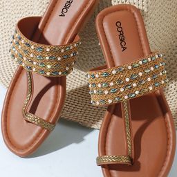 CORSICA Women Embellished One Toe Flats-picture-3