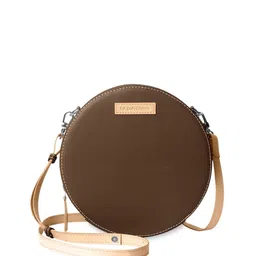DailyObjects Brown PU Structured Sling Bag image 2