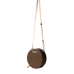 DailyObjects Brown PU Structured Sling Bag image 3