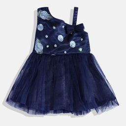 YK Girls Embellished Sequined A-Line Dress-image-74