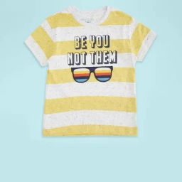 Pantaloons Junior Yellow & Off-White Cotton Printed T-Shirt-image-81