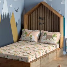 DDecor Fable Bedding Printed Orange 136 TC Cotton Double Bedsheet with 2 Pillow Covers-picture-4