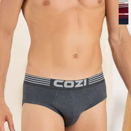 Lux Cozi Men Pack Of 4 Assorted Pure Cotton Mid-Rise Basic BriefsCOZI_1121_LUXURY_AST_4PC-15