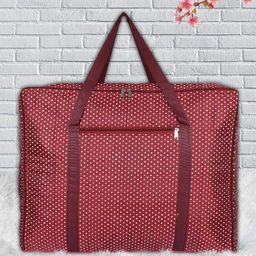 Kuber Industries Maroon & White Dot Printed Storage Bag-51