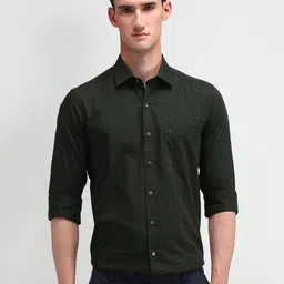 Arrow Men Comfort Spread Collar Textured Cotton Slim Fit Formal Shirt-picture-34