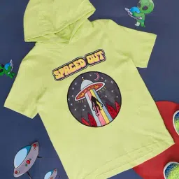 Pantaloons Junior Lime Green Cotton Printed T-Shirt-picture-17