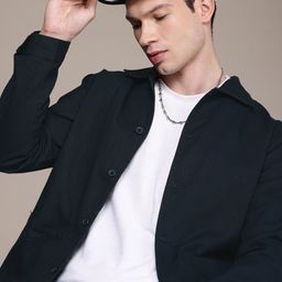 WROGN Spread Collar Comfort Fit Pure Cotton Tailored Jacket-picture-7