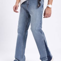 glitchez Men Washed Raw Hem Bootcut Fit Jeans-image-90