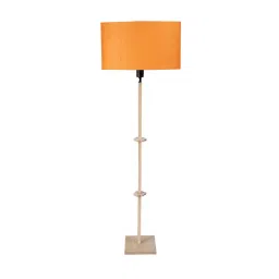 Sanded Edge Orange Miller Floor Lamp in Solid Natural Wood Color with Oval Shade-picture-13