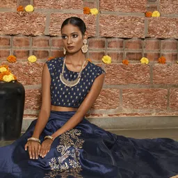 Ira Soleil Blue Printed Maxi Skirts-image-7