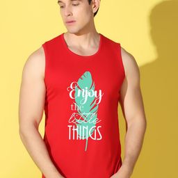 WOOSTRO Printed Gym Innerwear Vest VWS26 ENJOY RED-image-24