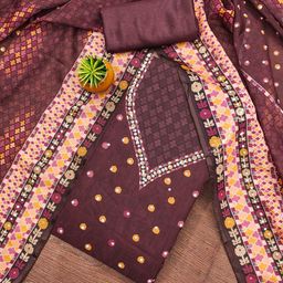 MANVAA Embellished Organza Unstitched Dress Material-image-30
