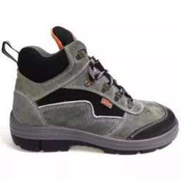 Double Duty Steel Toe Safety Shoes High Ankle PU Grey Size UK 9, DD-7086-15