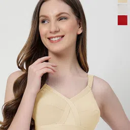LILY Pack Of 3 Full Coverage Non Padded Cotton Minimizer Bra-6