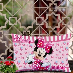 Kuber Industries Set Of 2 Pink & Red Disney Printed Microfibre Pillows image 2