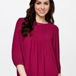 AND Burgundy Solid Top-24