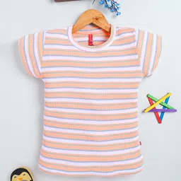 Here&Now X Game Begins Striped Cabbage Edge Sleeve Top-image-40