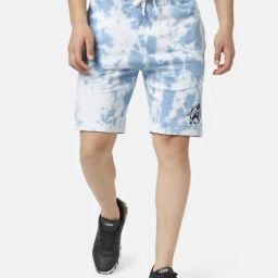 SF Jeans by Pantaloons Blue Cotton Slim Fit Printed Shorts-picture-6