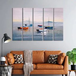 999Store Printed Grey MDF 5 Panels Wall Art-20