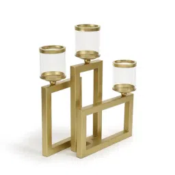 Home4U Ilene Gold Mild Steel Candle Holder-image-45