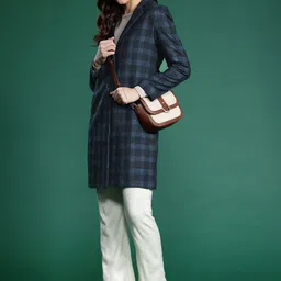 DressBerry Notched Lapel Checked Overcoat-51