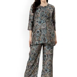 NIGHT FLOSS Printed Pure Cotton Night suit-image-96