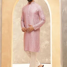 SOJANYA Men Embroidered Thread Work Kurta-image-39