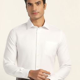 Blackberrys Men India Slim Fit Spread Collar Solid Cotton Formal Shirt-image-93
