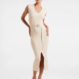 Forever New Beige Slim Fit Bodycon Dress-image-77