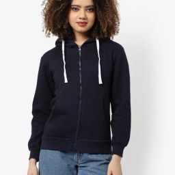Campus Sutra Navy Cotton Regular Fit Hoodie-image-58