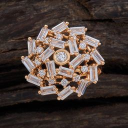 Kushal's Fashion Jewellery Gold Plated Cubic Zirconia Studded Finger Ring-25