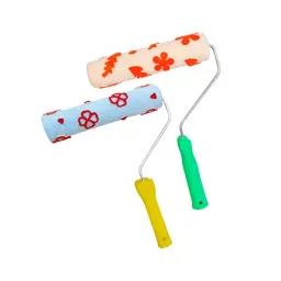 Kayra Decor Floral Pattern Paint Roller with Chrome Handle 9 Inch, ROLLNO32-34 (Pack of 2 Pcs)-image-53