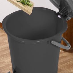 Kuber Industries Grey Durable Pedal Dustbin With Handle 10L-21