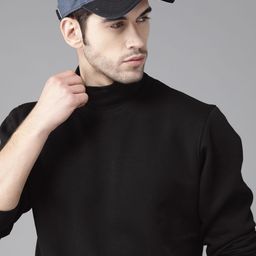 Roadster Men Black Solid Sweatshirt-image-47