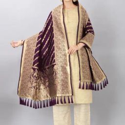 Silk Land Purple Woven Pattern Dupatta-picture-39