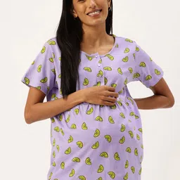 Nejo Print Pure Cotton Maternity Longline Top-image-21