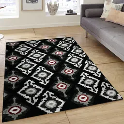 PRESTO Black & Grey Abstract Anti-Skid Carpet-15