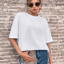 DressBerry Drop-Shoulder Sleeves Oversized T-shirt-image-36