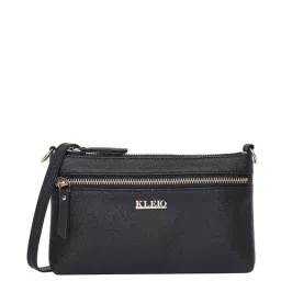KLEIO Black Solid Medium Shoulder Handbag-image-89