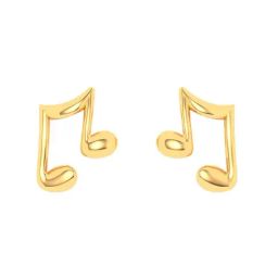 P.C. Chandra Jewellers 22k Gold Musical Note Shaped Stud Earrings-image-37