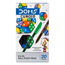 Doms Cuboid 0.6 GL Blue Ball Pen (Pack of 4 Box)-45