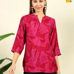 THE FAB FACTORY Women Pack of 2 Floral V-Neck Tops-picture-28