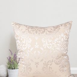 Home Cream & Silver Toned Ethnic Motifs Cotton Square Cushion Cover-image-94