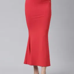 TWIN BIRDS Coral Plain Saree Shapewear-picture-0