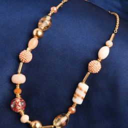 ToniQ Multicolor Gold-Plated Beaded Necklace For Women-8