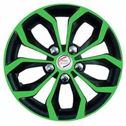 Auto Pearl GnDC30 R15 381 mm(15 Inch) PPress Type Wheel Hubcap with Retention Ring Glossy Green DC Wheel Cover for Honda Jazz 1.5 SV i DTEC (Set of 4)-image-65