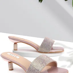 ELLE Women Embellished Ethnic Kitten Sandals-55